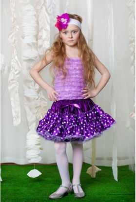 Изображение Атласная юбка "Фиалка-горошек" (фиолетовая)