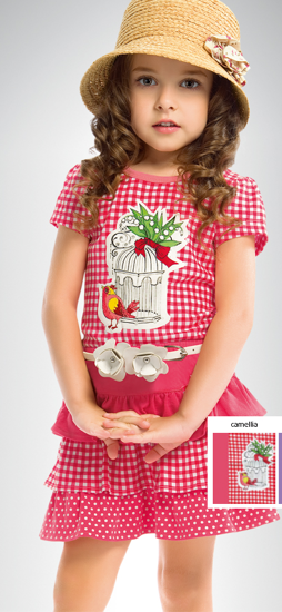 Изображение Комлект для девочек "Весенняя птичка" (футболка и юбка)