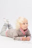 Изображение 
            
                Детская толстовка с капюшоном на меху серый меланж с розовыми коронами
            
                    