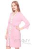 Изображение 
            
                Комплект халат с сорочкой розовый с принтом зайчики/котики
            
                    