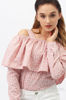 Изображение 
            
                Блуза с воланом светло-розовая с цветочным принтом
            
                    