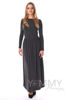 Изображение 
            
                Платье длинное с карманами темно-серый меланж
            
                    